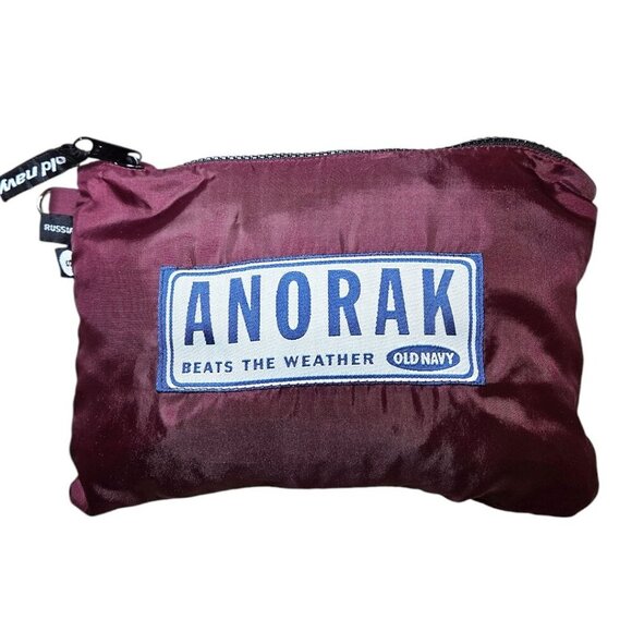 Vintage 90s Old Navy Packable Anorak Jacket With Hood & Pouch Storage - Picture 5 of 13